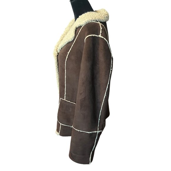 Marvin Richard’s Shearling Jacket In Coffee Brown Size Large - Picture 10 of 11